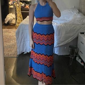 Zara Crochet Halter & Midi Skirt Set